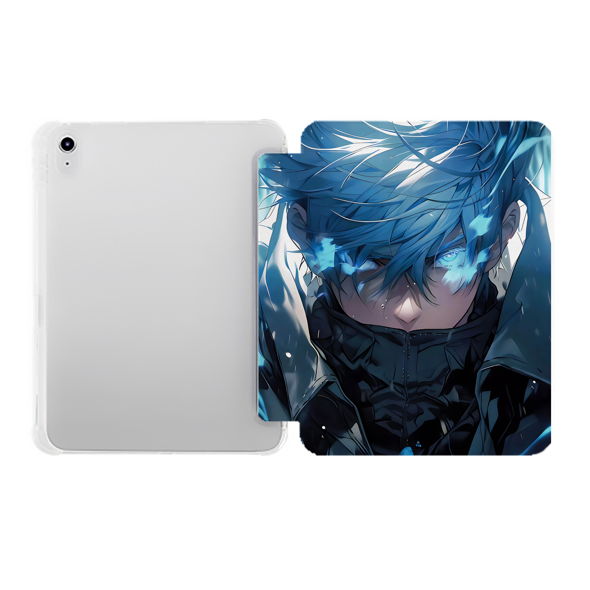 （画像用） 呪術廻戦 Jujutsu Kaisen IPad ケース ペン収納付き 三つ折りスタンド PUレザー×シリコン 対応機種9.5/10.5/10.9インチ